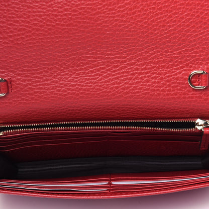 Gucci Dollar Calfskin Interlocking G Chain Wallet Red 5 of 11