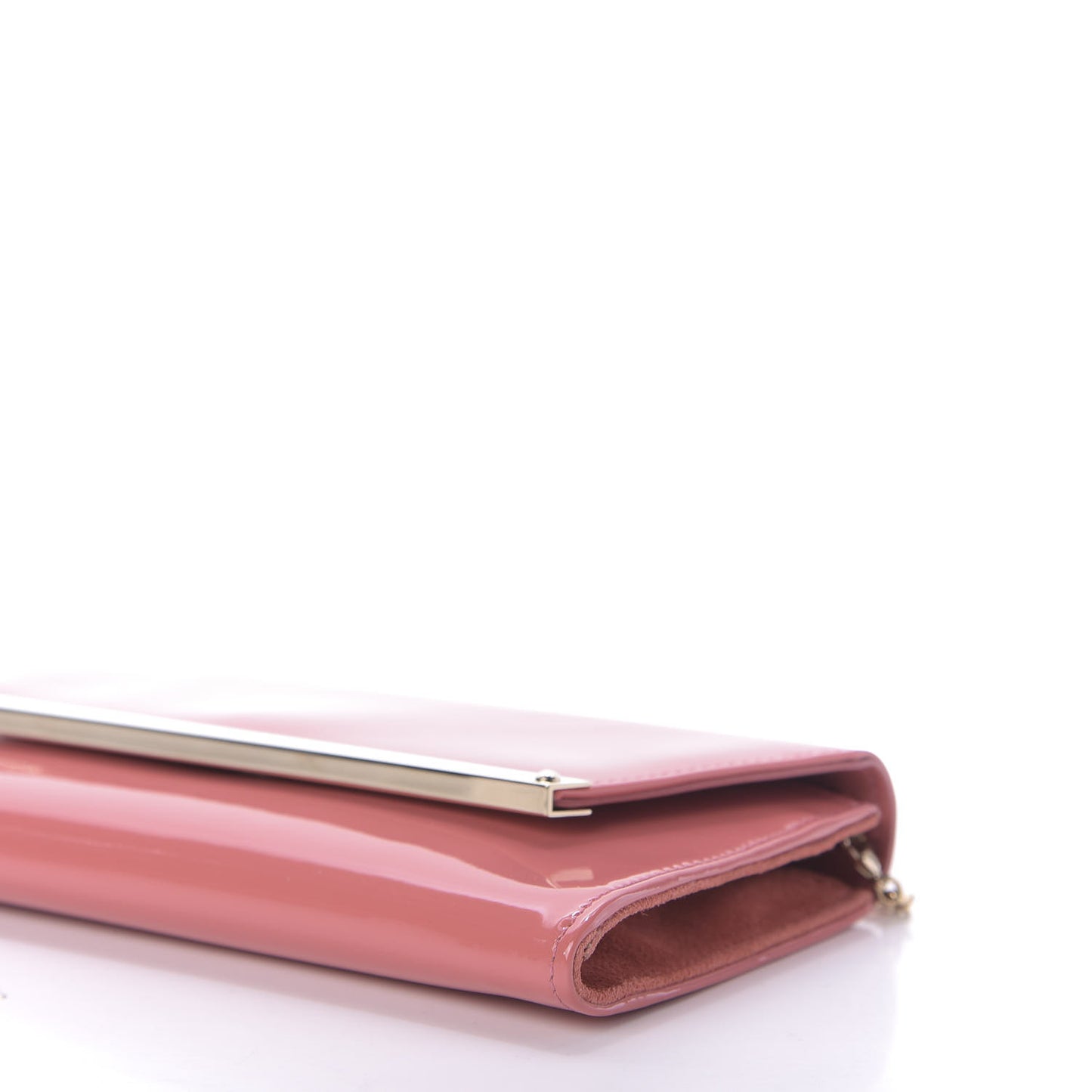 Patent Suede Margot Clutch Coral Pink