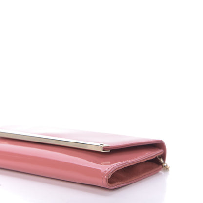 Jimmy Choo Patent Suede Margot Clutch Coral Pink 7 of 9