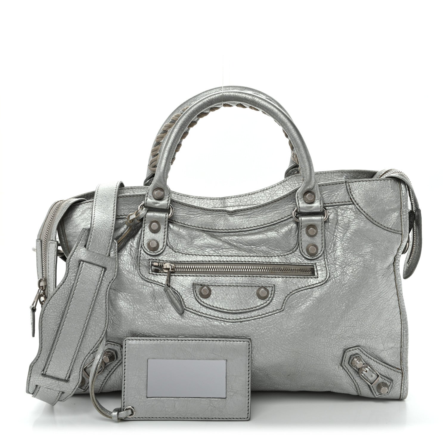 Balenciaga Metallic Agneau Giant 12 Silver Hardware City Gris Aluminum 3 of 12