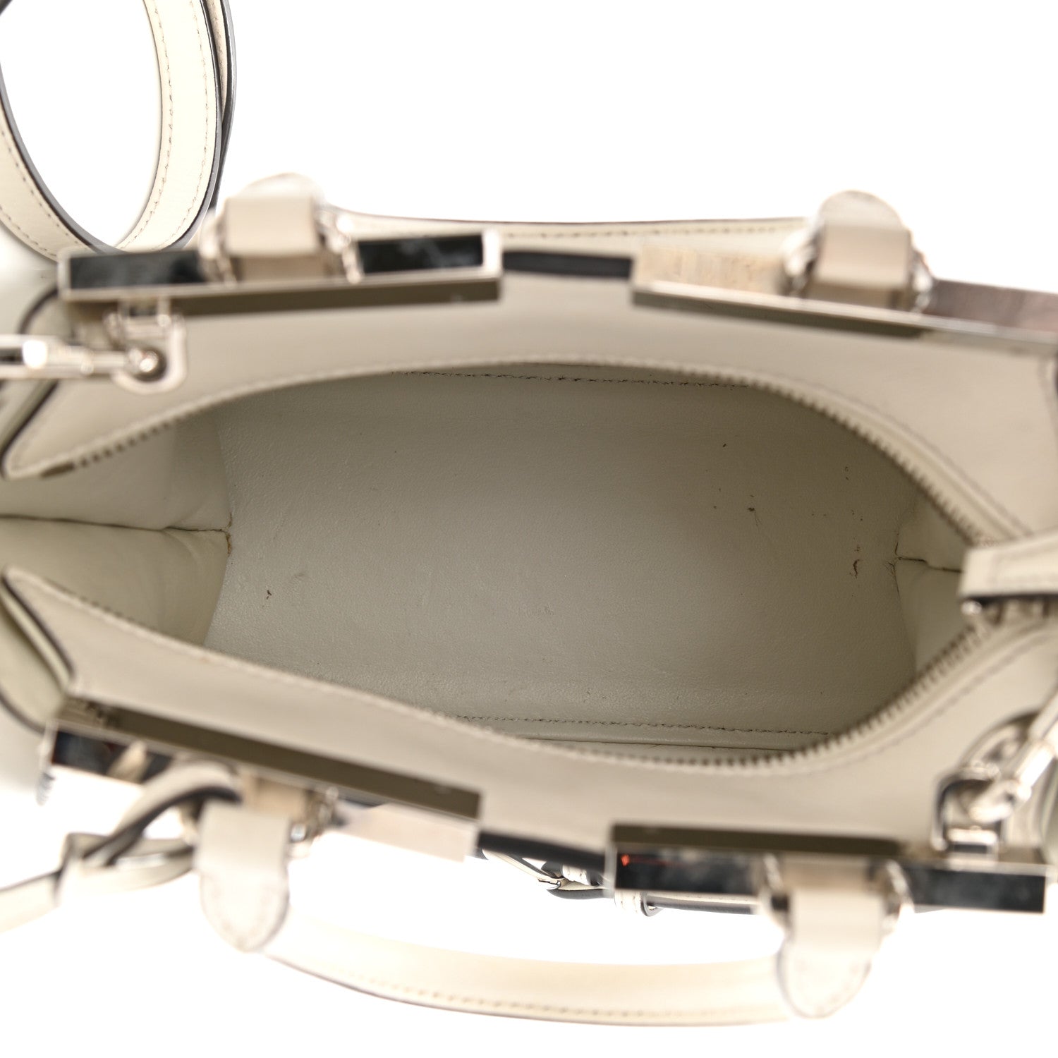 Fendi Vitello Scalloped Studded Mini 3Jours Tote Ice Cloude 5 of 14