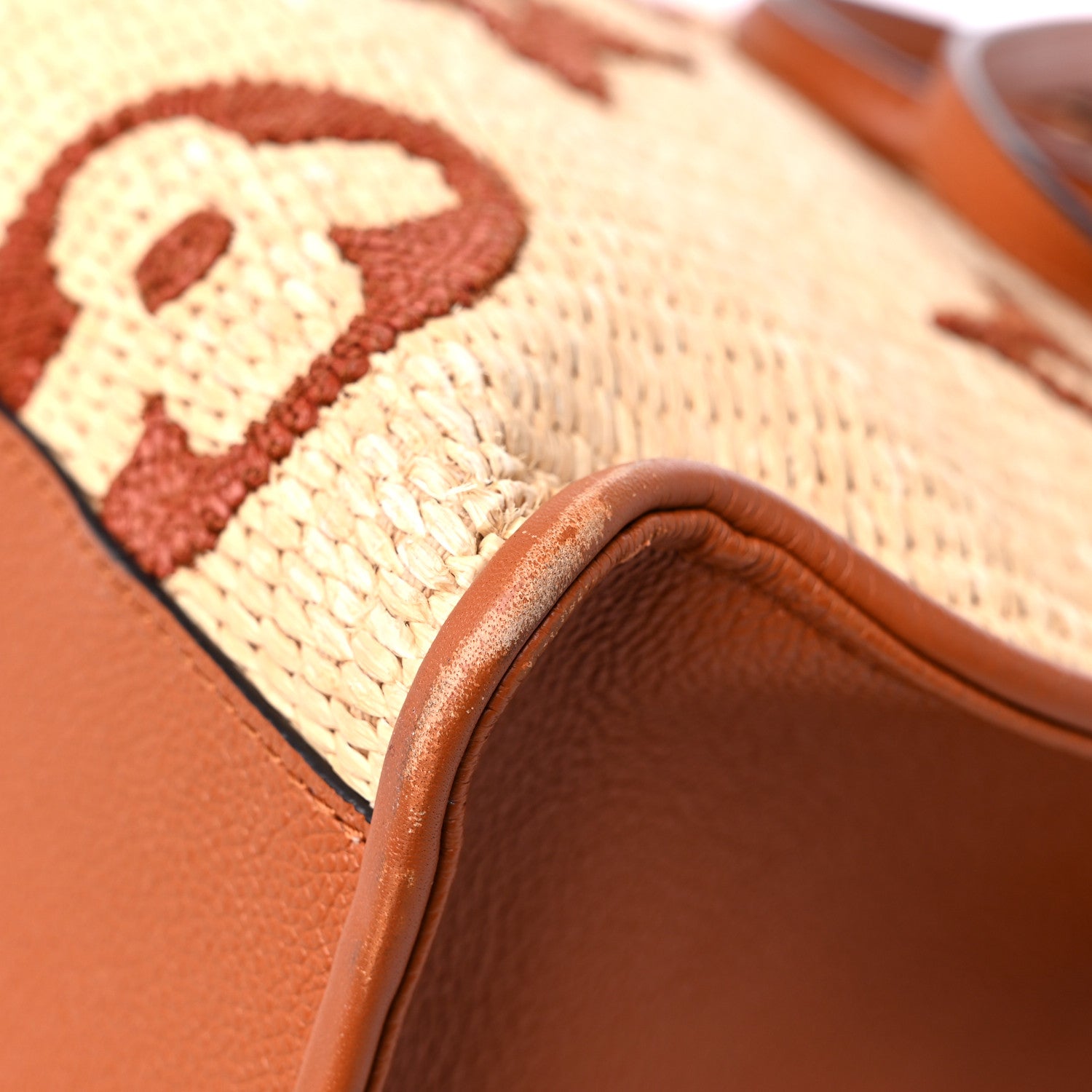 Louis Vuitton Raffia Calfskin Monogram Giant Onthego GM Tan 10 of 21