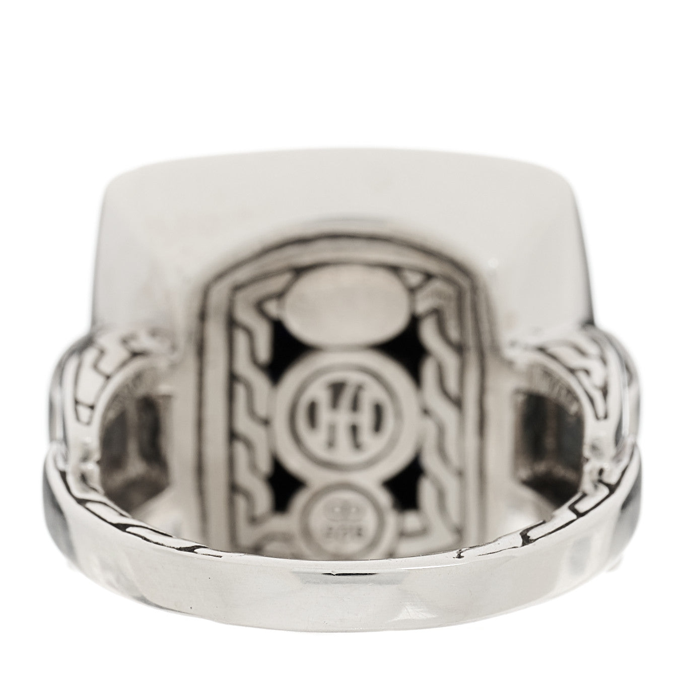 John Hardy Sterling Silver Black Sapphire Classic Chain Lava Square Ring 54 7 5 of 5