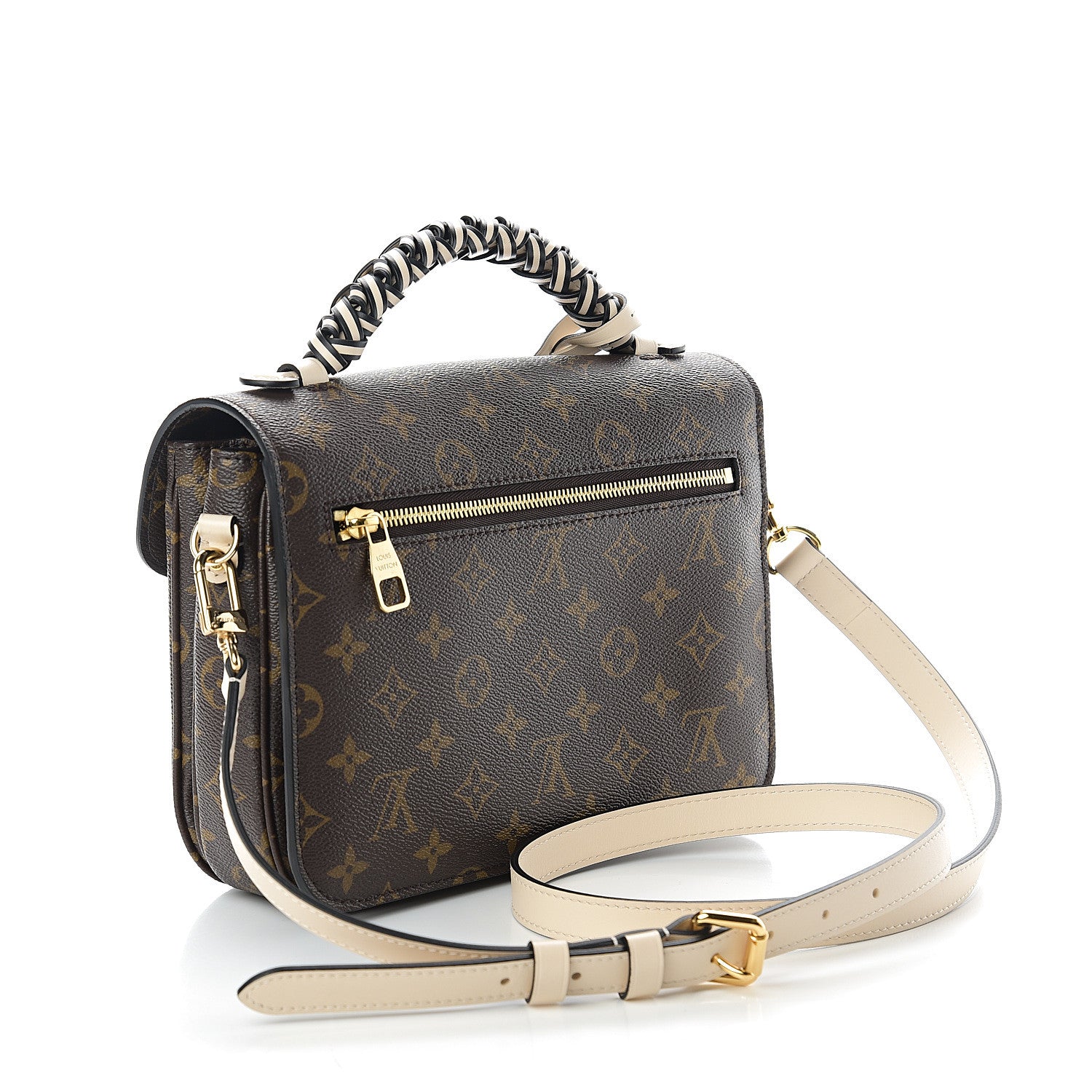 Louis Vuitton Monogram Braided Pochette Metis Creme Beige 2 of 7