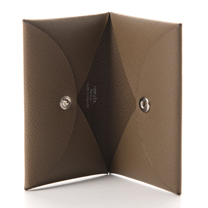 Hermes Epsom Calvi Card Case Etoupe 5 of 8