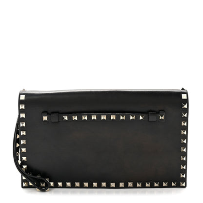 Valentino Garavani Nappa Rockstud Wristlet Clutch Black 1 of 9