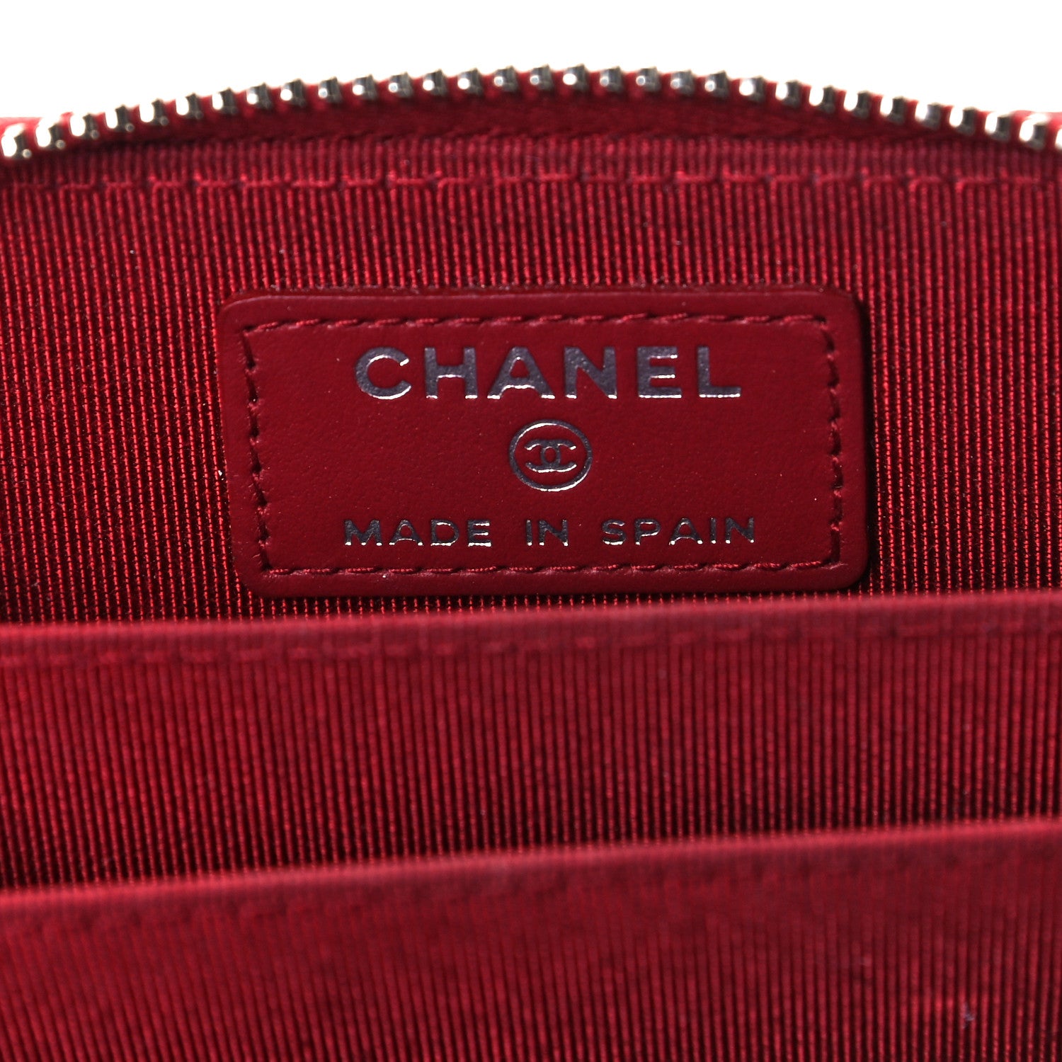 Chanel Caviar Quilted Zip Coin Purse Red 7 of 7