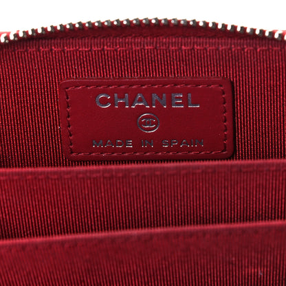 Chanel Caviar Quilted Zip Coin Purse Red 7 of 7