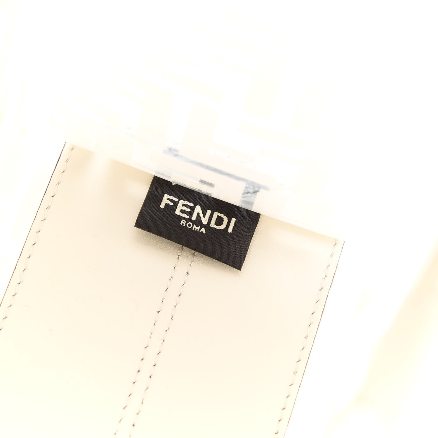 Fendi TPU FF Vitello Century Plexiglass Small Runaway Shopper Tote White 6 of 8