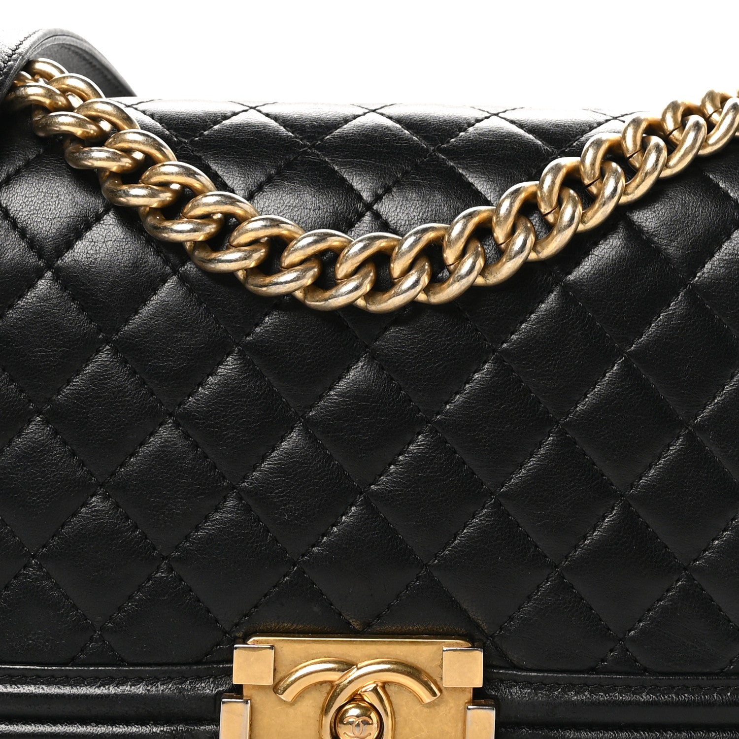 Chanel Lambskin Quilted Medium Boy Flap Black 8 of 11