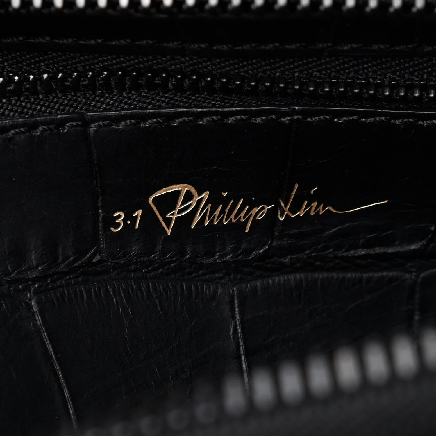 3.1 Phillip Lim Crocodile Embossed Large Ryder Satchel Black 8 of 8