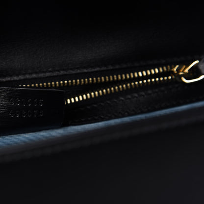 Gucci Calfskin Gold Sun Medium Sylvie Top Handle Bag Black 9 of 9