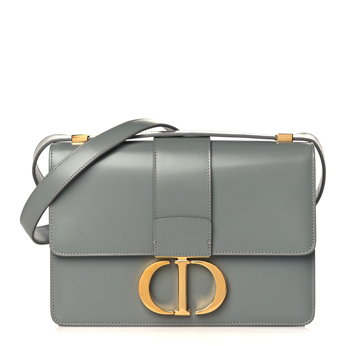 Smooth Calfskin 30 Montaigne Flap Bag Gray