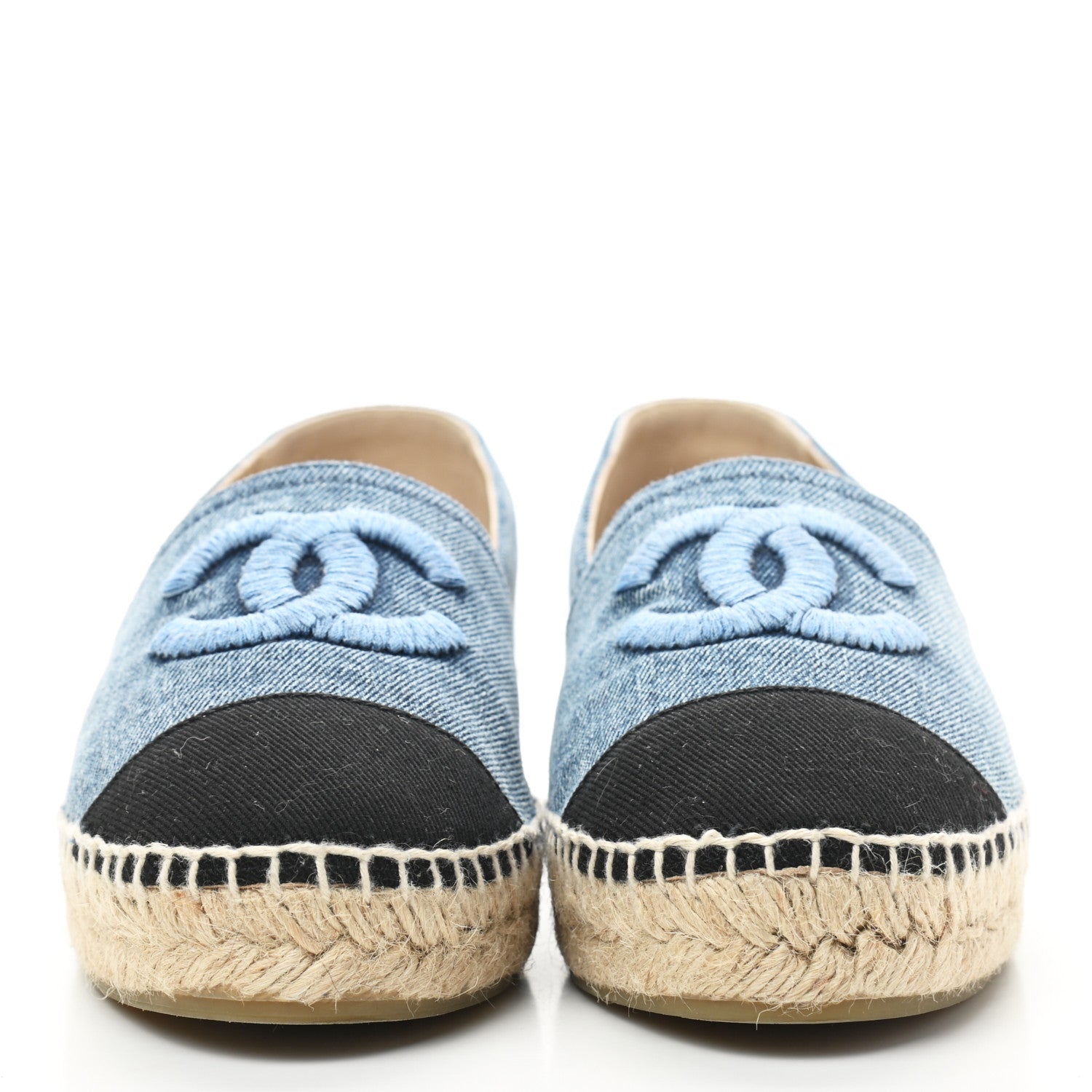 Chanel Denim CC Espadrilles 39 Blue Black 2 of 6