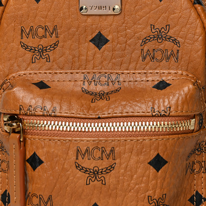 MCM Visetos Side Stud X-Mini Stark Bebe Boo Backpack Cognac 8 of 10