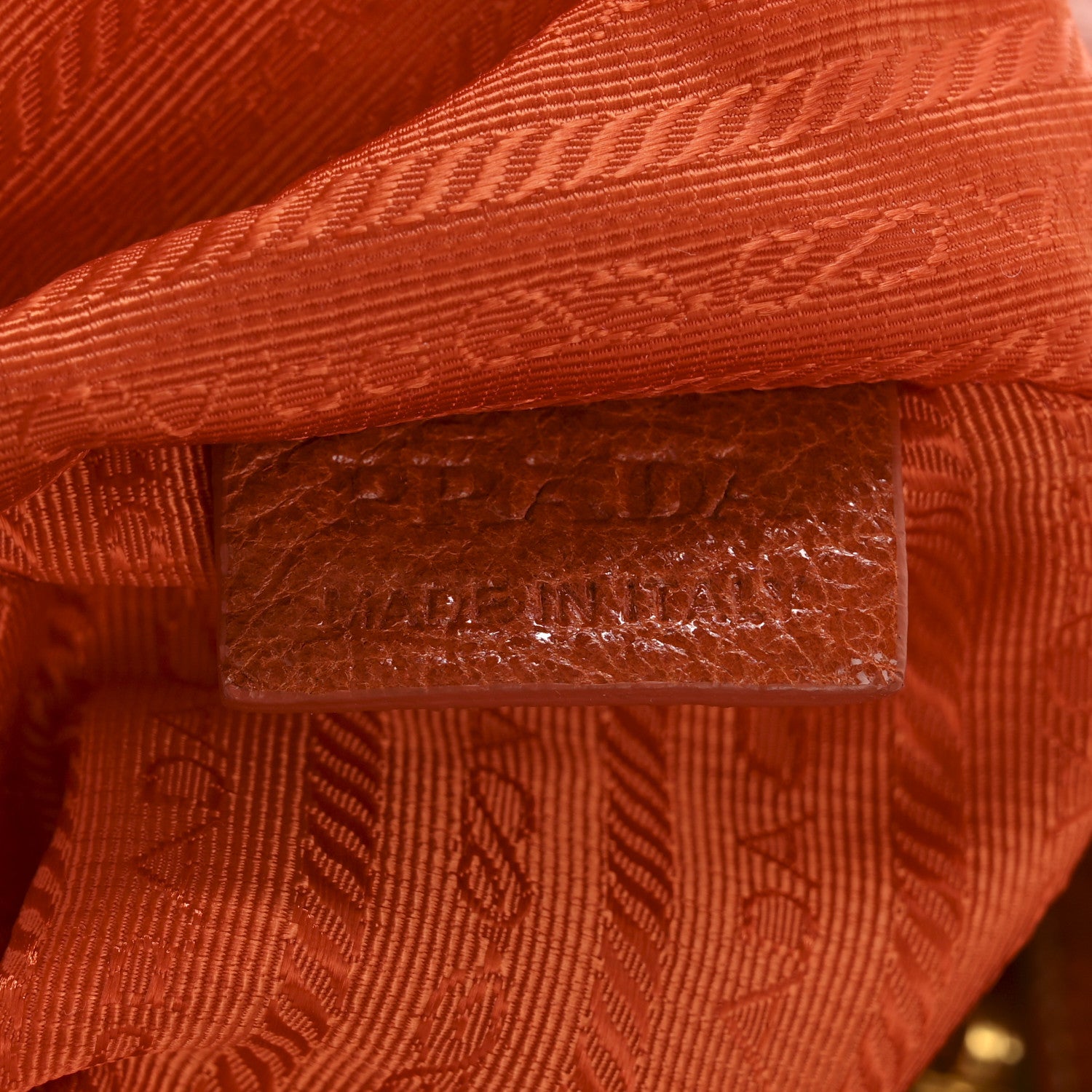 Prada Cervo Lux Shoulder Bag Papaya 6 of 16
