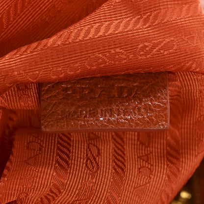 Prada Cervo Lux Shoulder Bag Papaya 6 of 16
