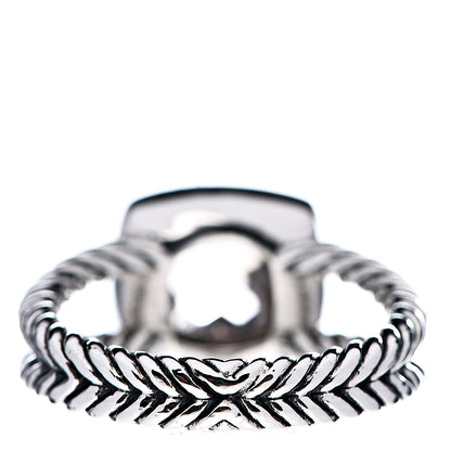 David Yurman Sterling Silver Diamond Morganite 7mm Petite Albion Ring 52 6 4 of 5