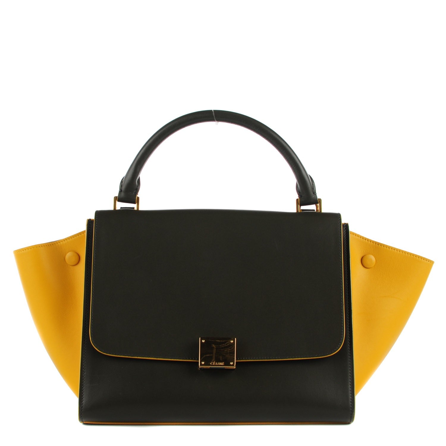 Celine Smooth Calfskin Small Tri-Color Trapeze Yellow 1 of 7