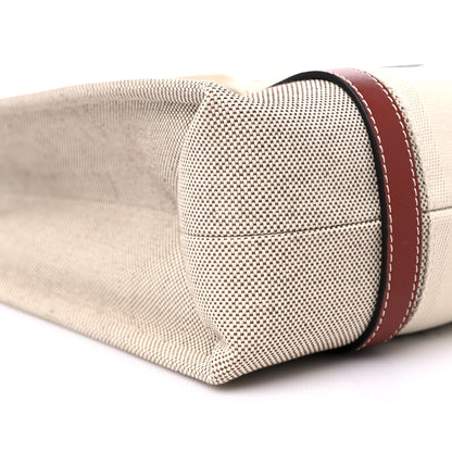 Chloe Cotton Calfskin Medium Woody Ribbon Tote White Brown 8 of 9