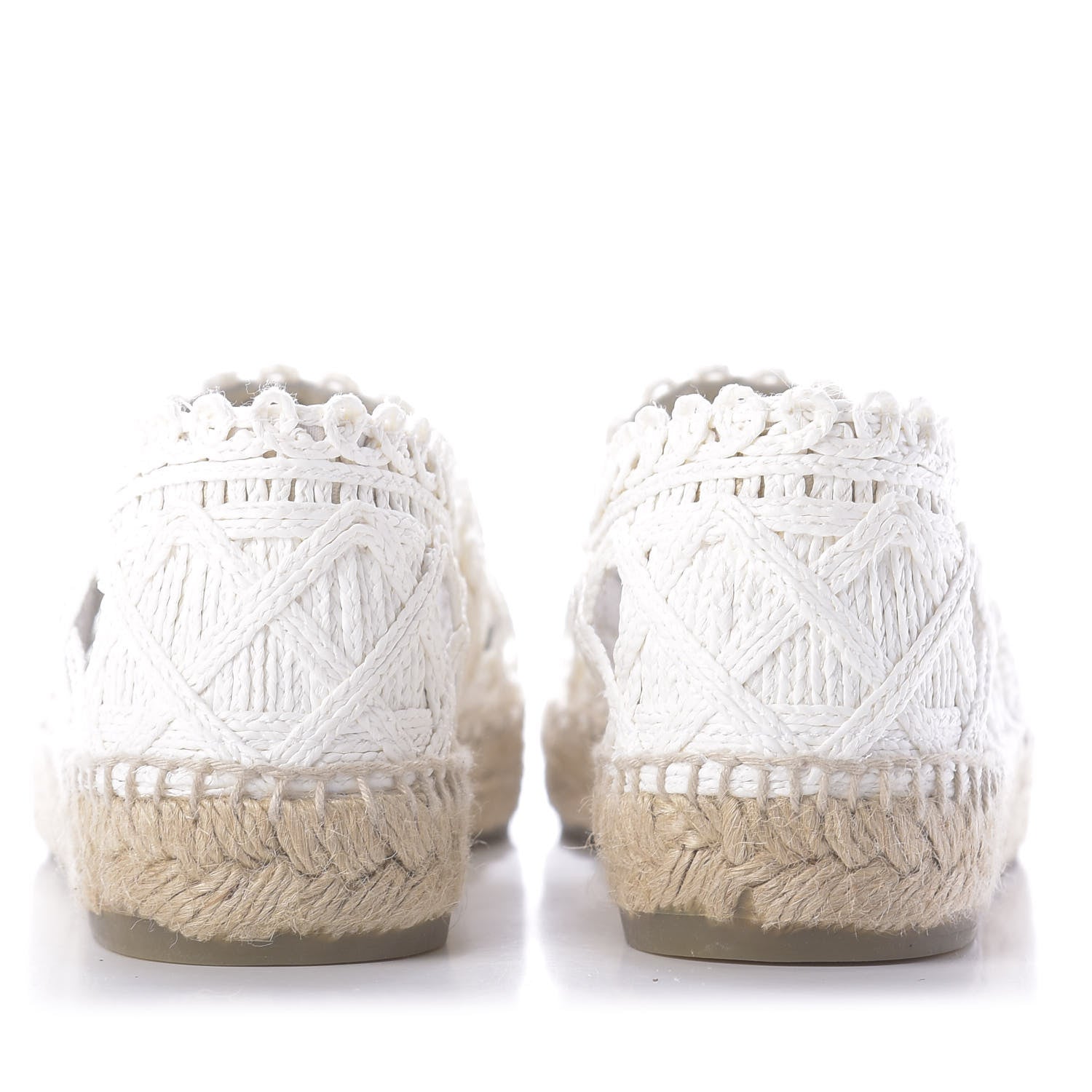 Chanel Woven Fabric Grosgrain CC Espadrilles 41 White Black 5 of 10