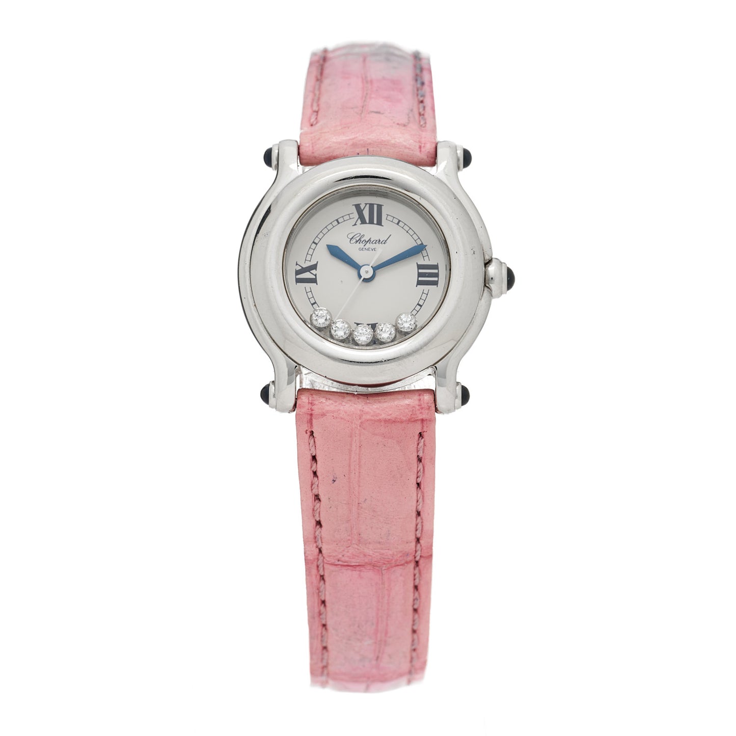 Stainless Steel Alligator 5 Diamond 26mm Happy Sport Quartz Watch