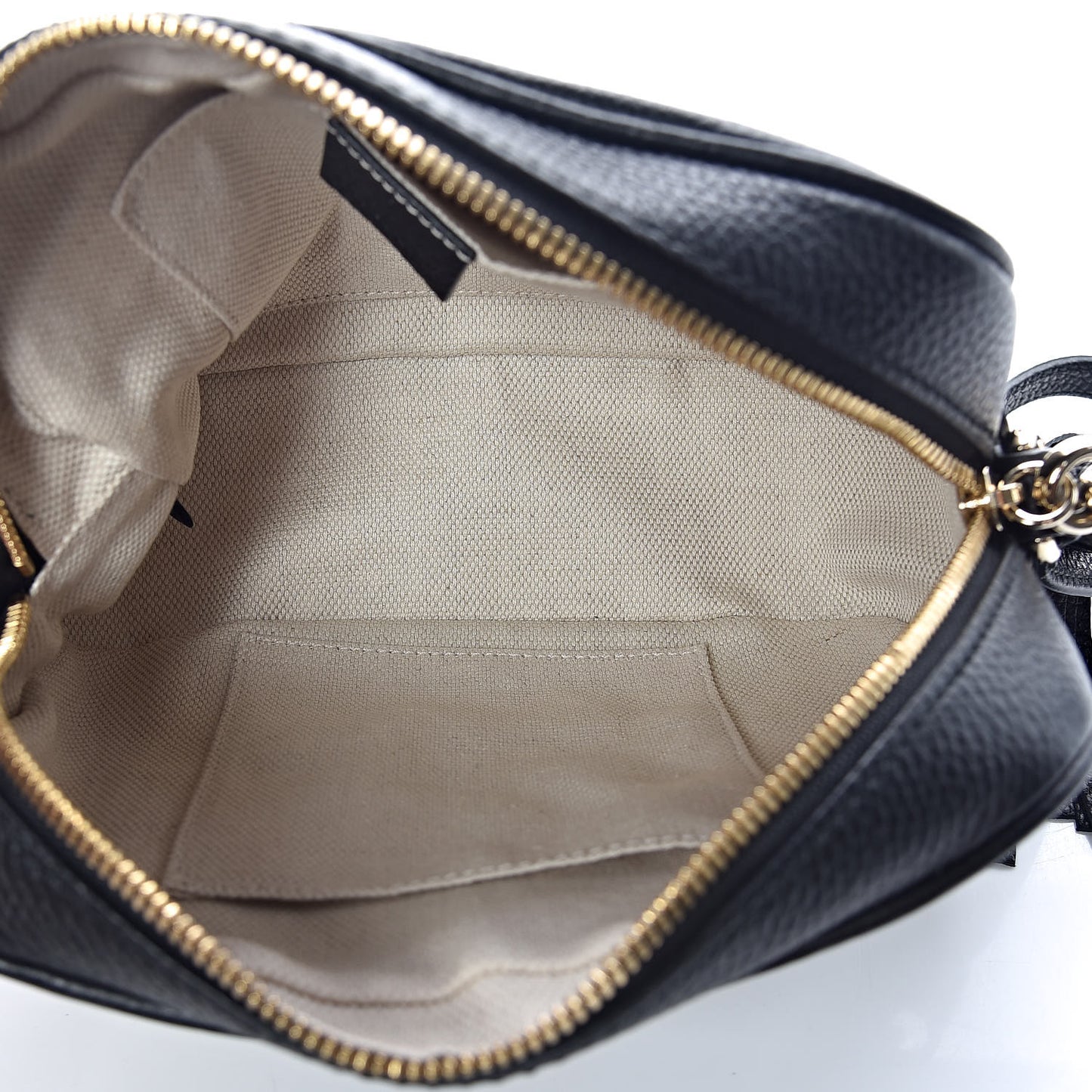Pebbled Calfskin Small Soho Disco Bag Black