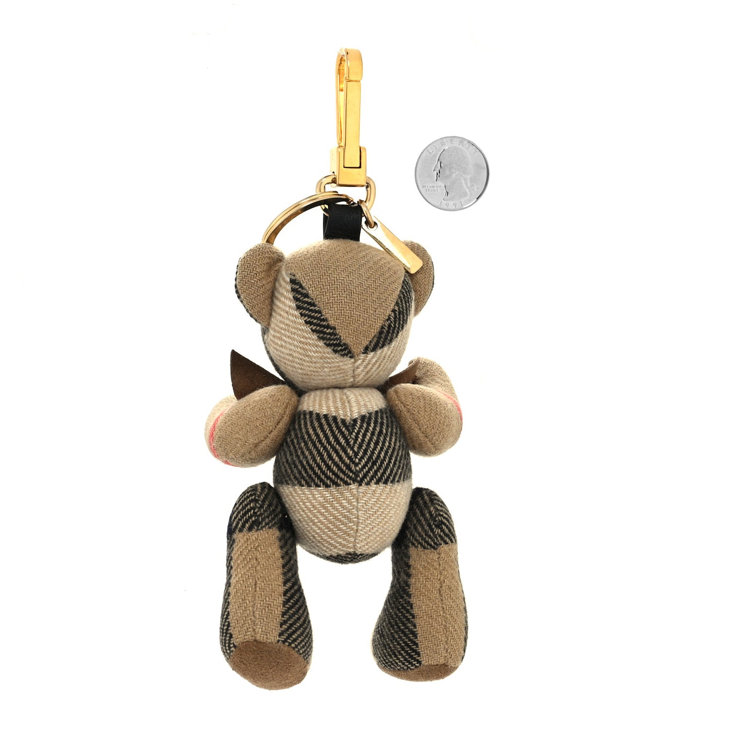 Cashmere Check Thomas Bear Keychain Charm