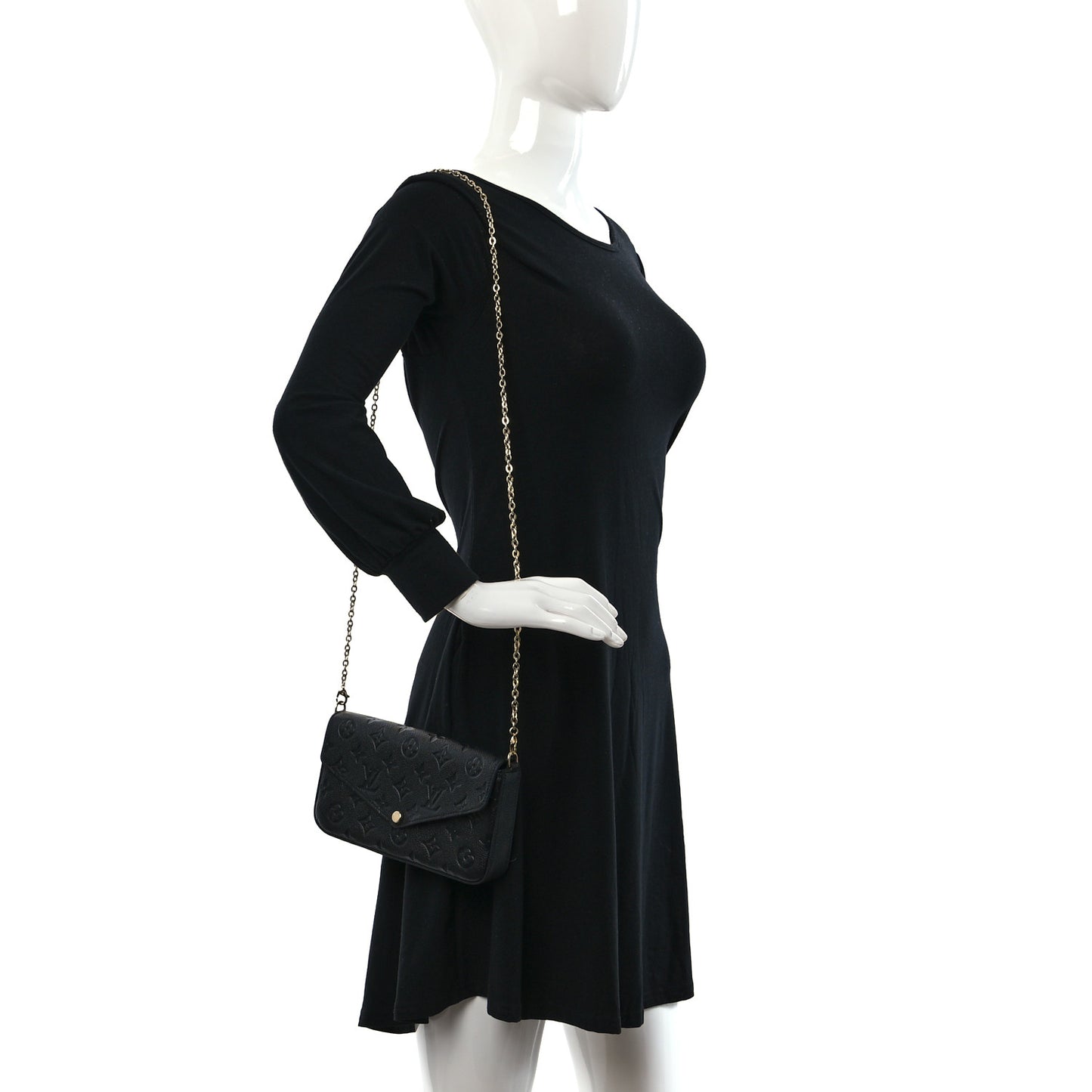Empreinte Pochette Felicie Chain Wallet Black