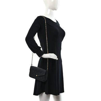 Louis Vuitton Empreinte Pochette Felicie Chain Wallet Black 2 of 9