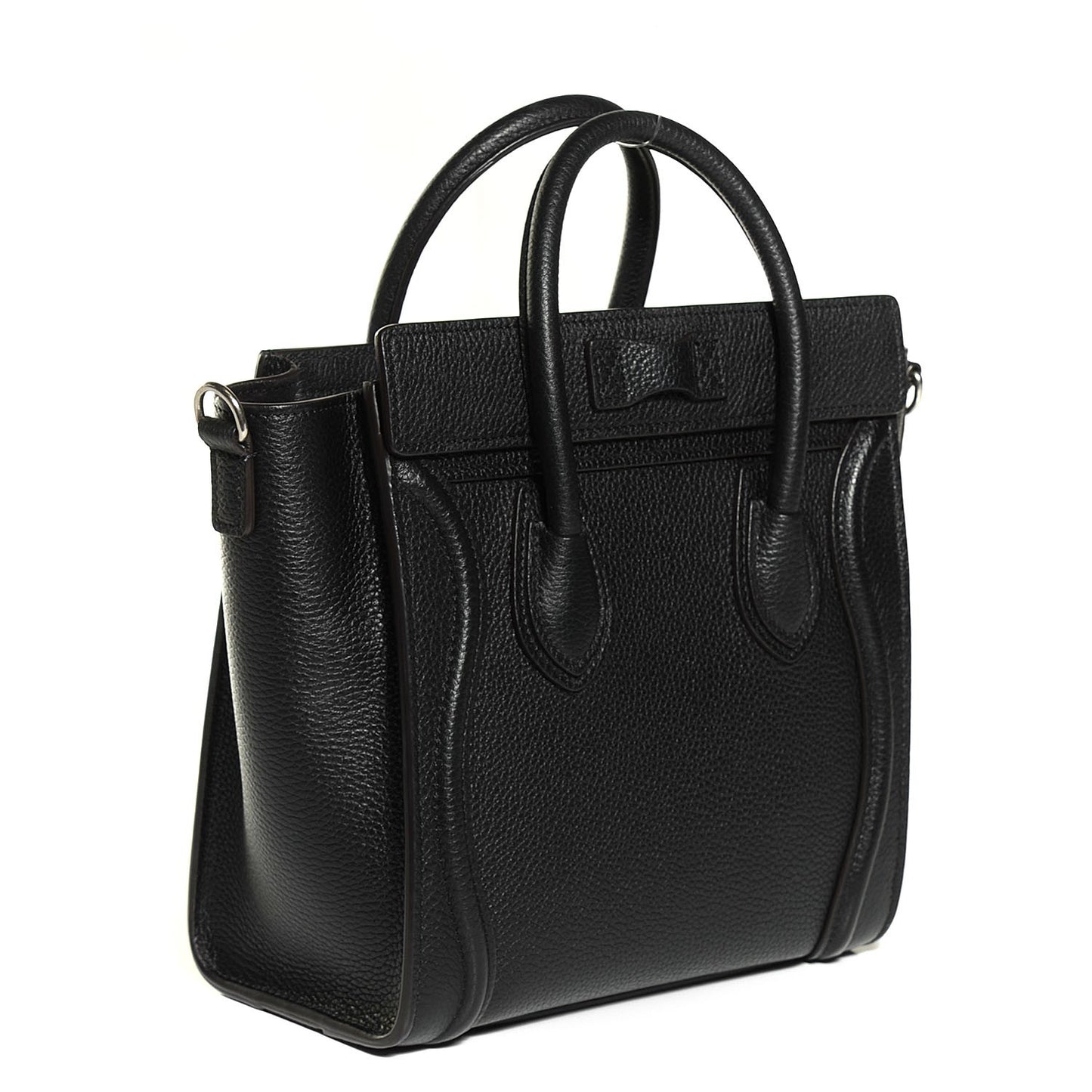 Drummed Calfskin Nano Luggage Black