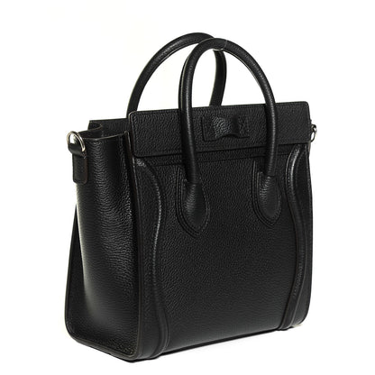 Celine Drummed Calfskin Nano Luggage Black 3 of 10