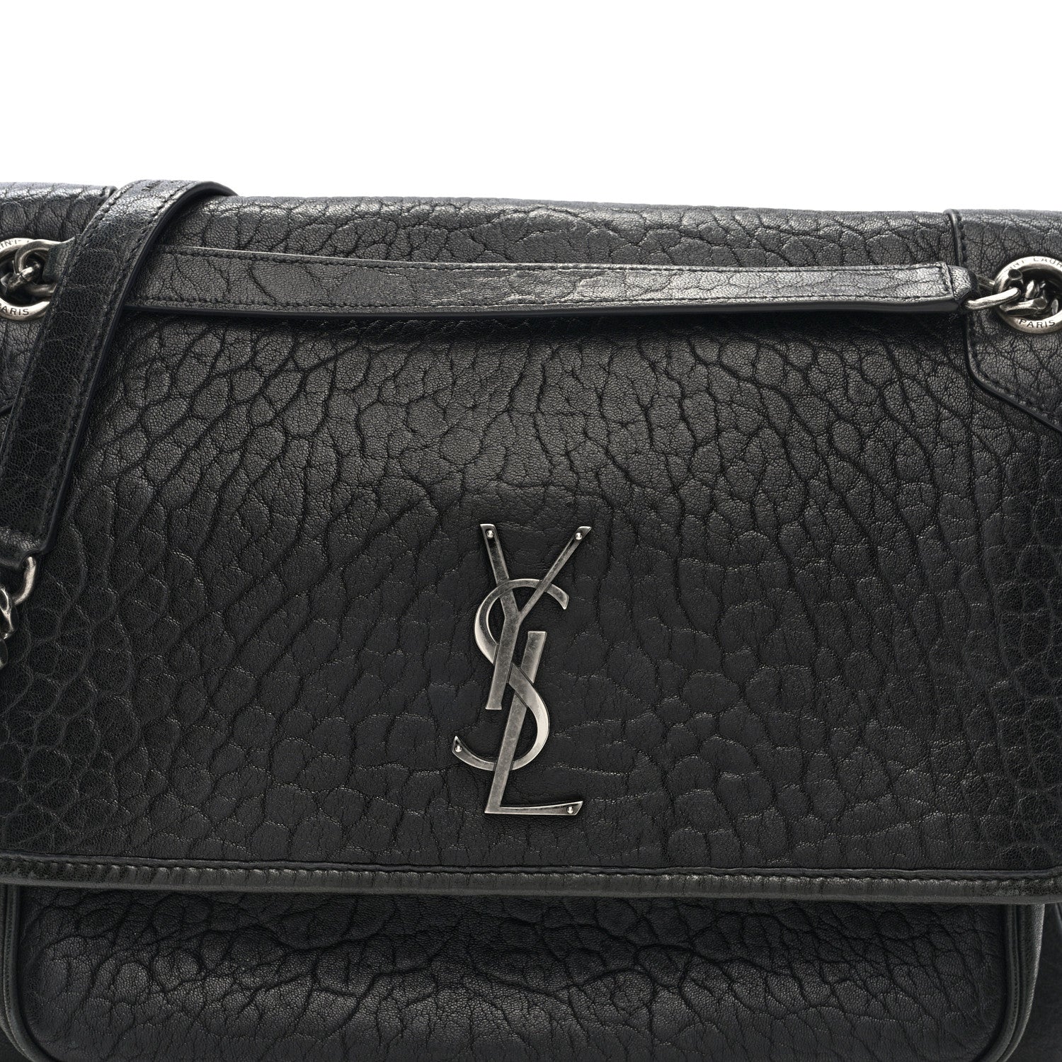 Saint Laurent Grained Lambskin Monogram Large Niki Chain Satchel