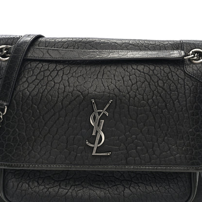 Saint Laurent Grained Lambskin Monogram Large Niki Chain Satchel Black 7 of 9