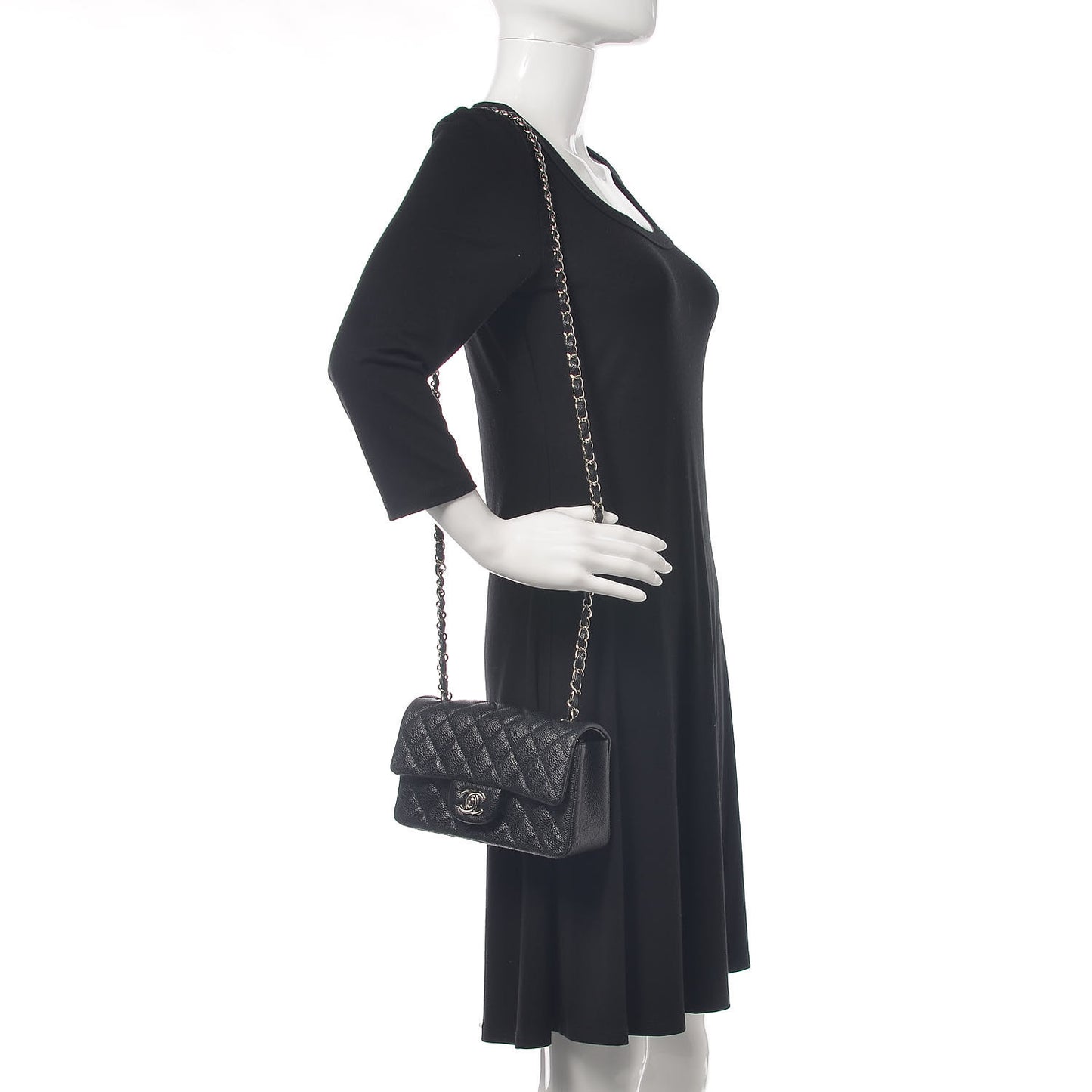 Caviar Quilted Mini Rectangular Flap Black