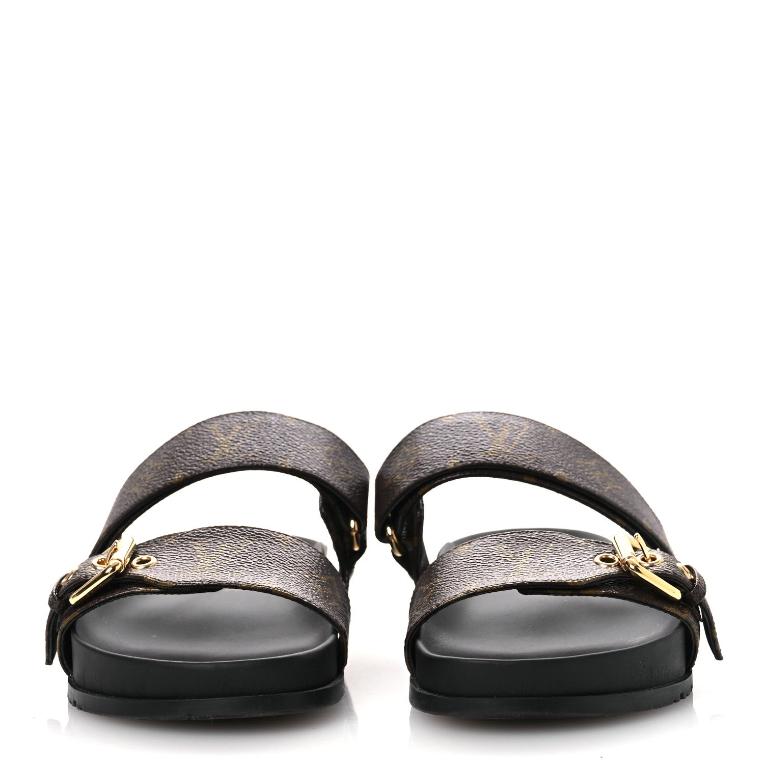 Louis Vuitton Monogram Bom Dia Mule Sandals 38 Black 3 of 12
