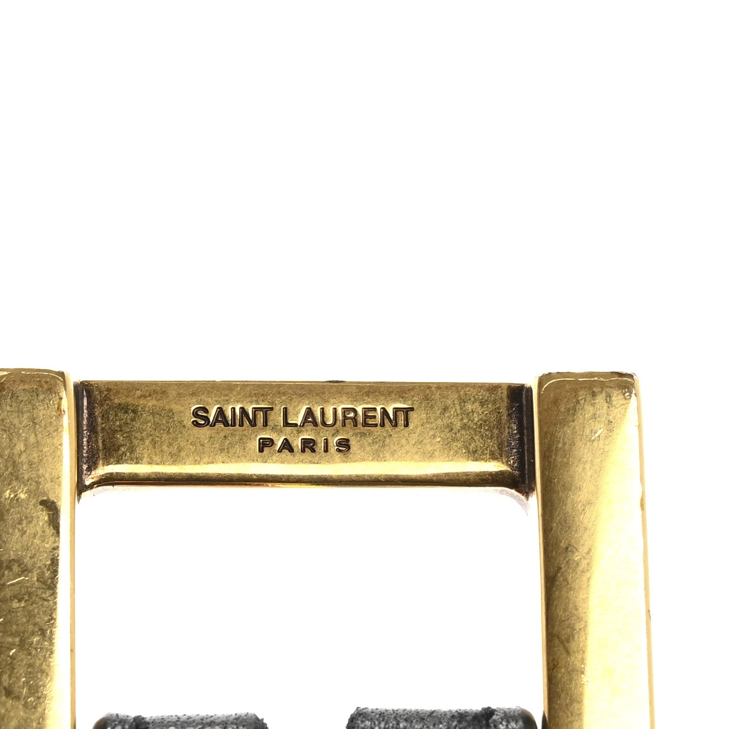 Saint Laurent Smooth Calfskin Monogram Square Buckle Belt 85 34 Black 4 of 9