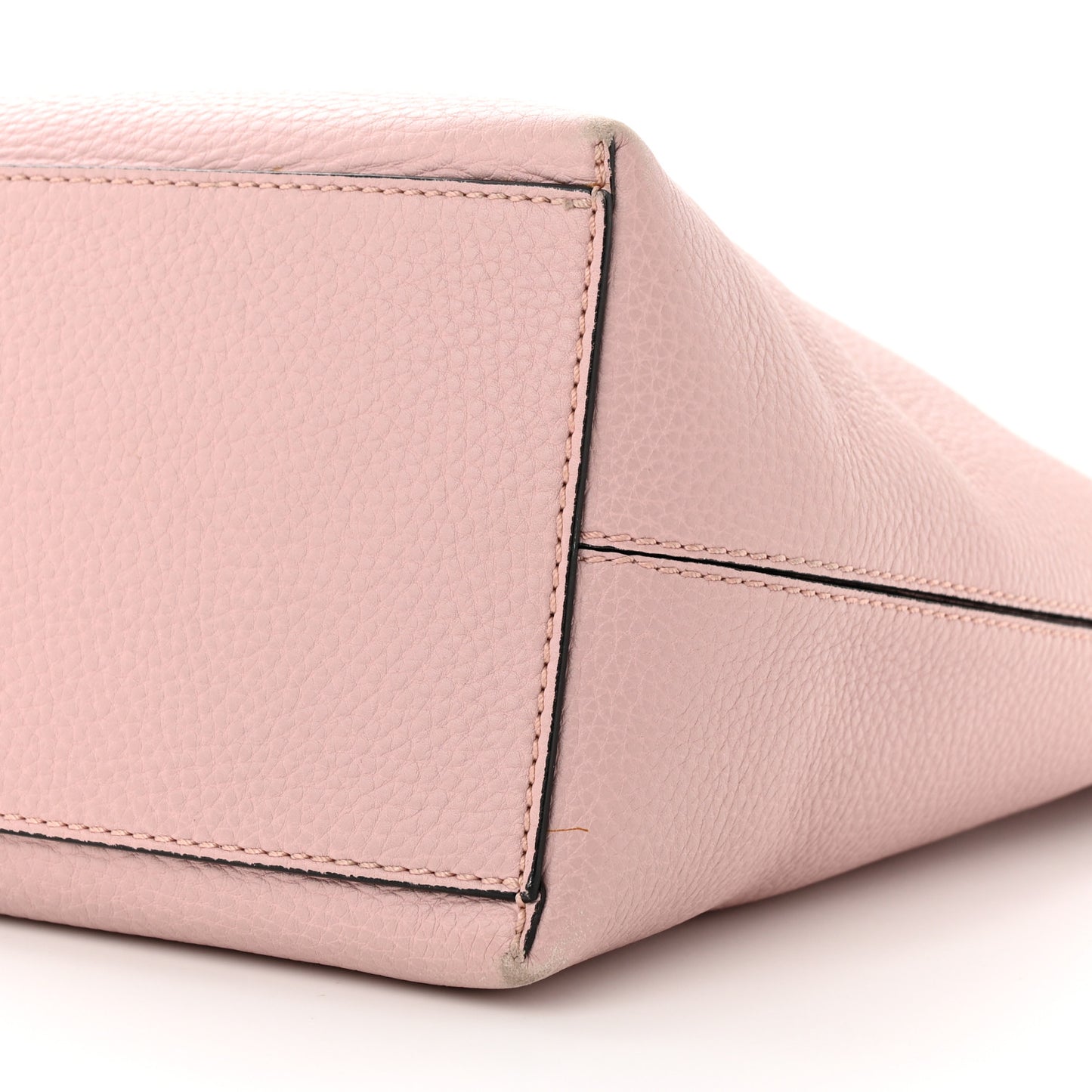 Grained Calfskin Rockstud Shoulder Tote Water Rose