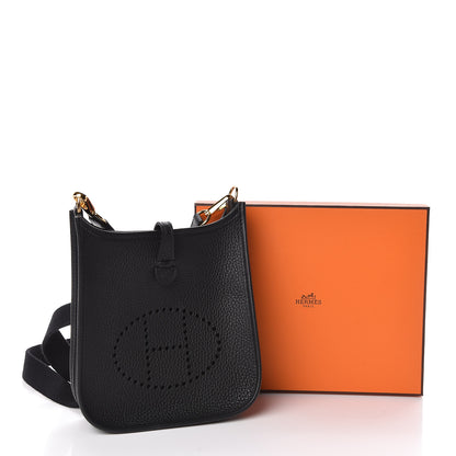 Hermes Taurillon Clemence Evelyne TPM Black 11 of 11