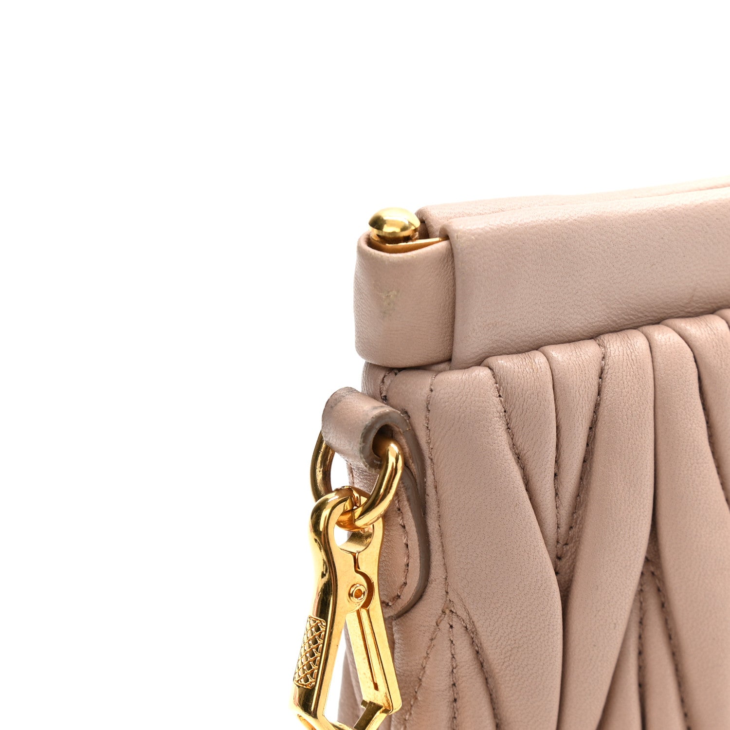Miu Miu Nappa Matelasse Crossbody Clutch Cammeo 14 of 16