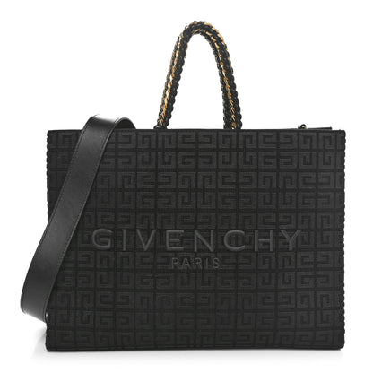 Givenchy Canvas Jacquard 4G Medium Chain Tote Black 1 of 10