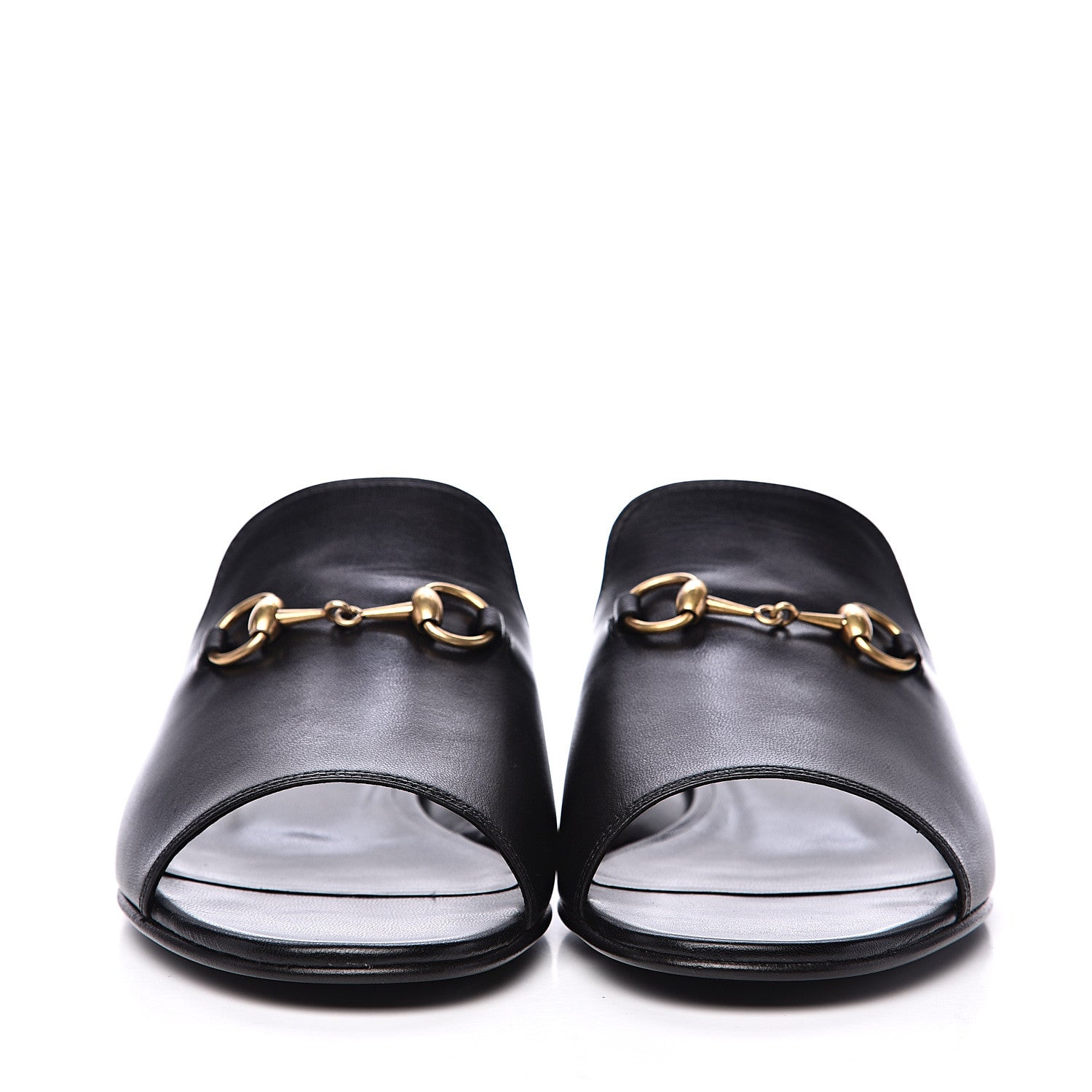 Gucci Malaga Kid Horsebit Slide Sandals 36.5 Black 2 of 10