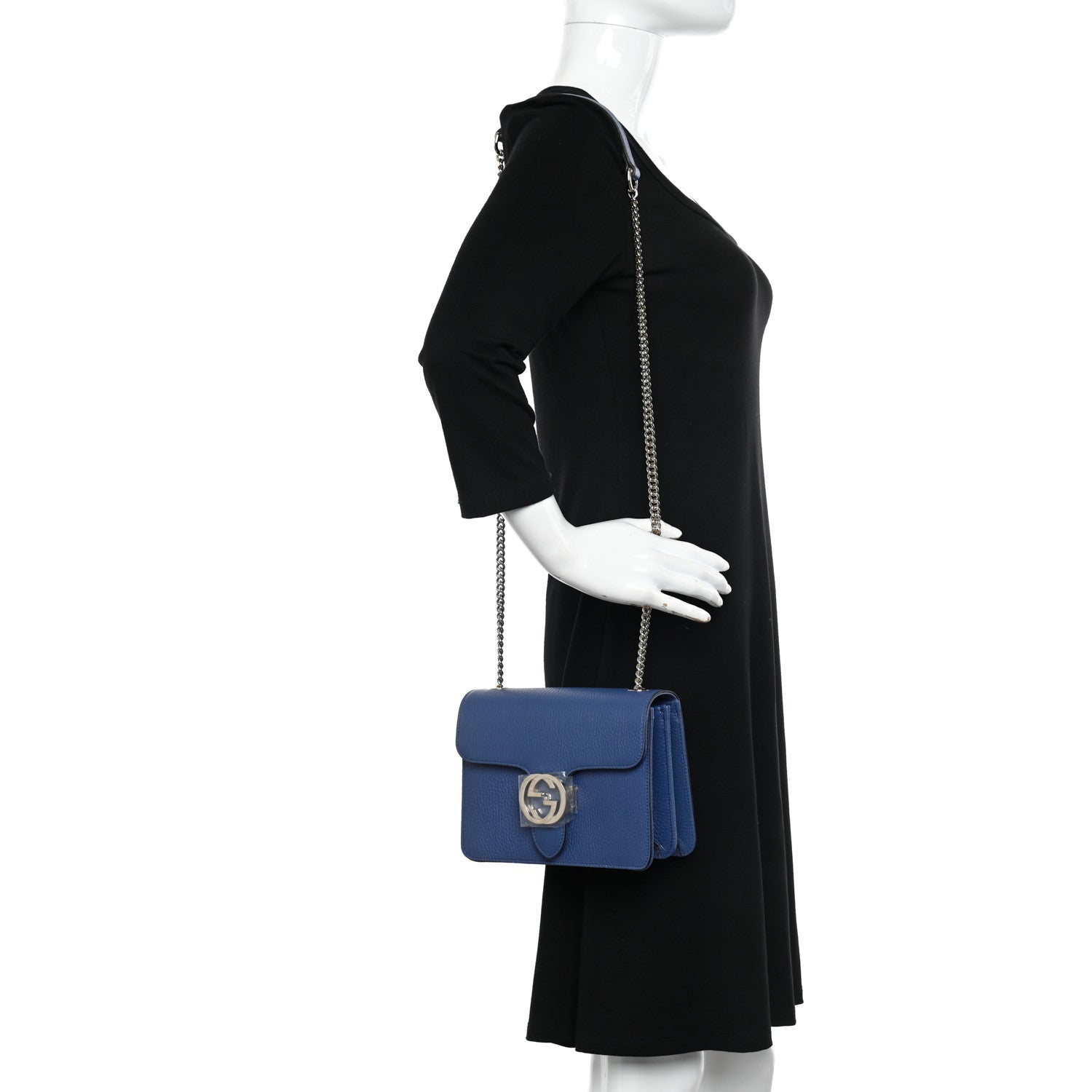 Gucci Dollar Calfskin Small Interlocking G Shoulder Bag Caspian 3 of 11