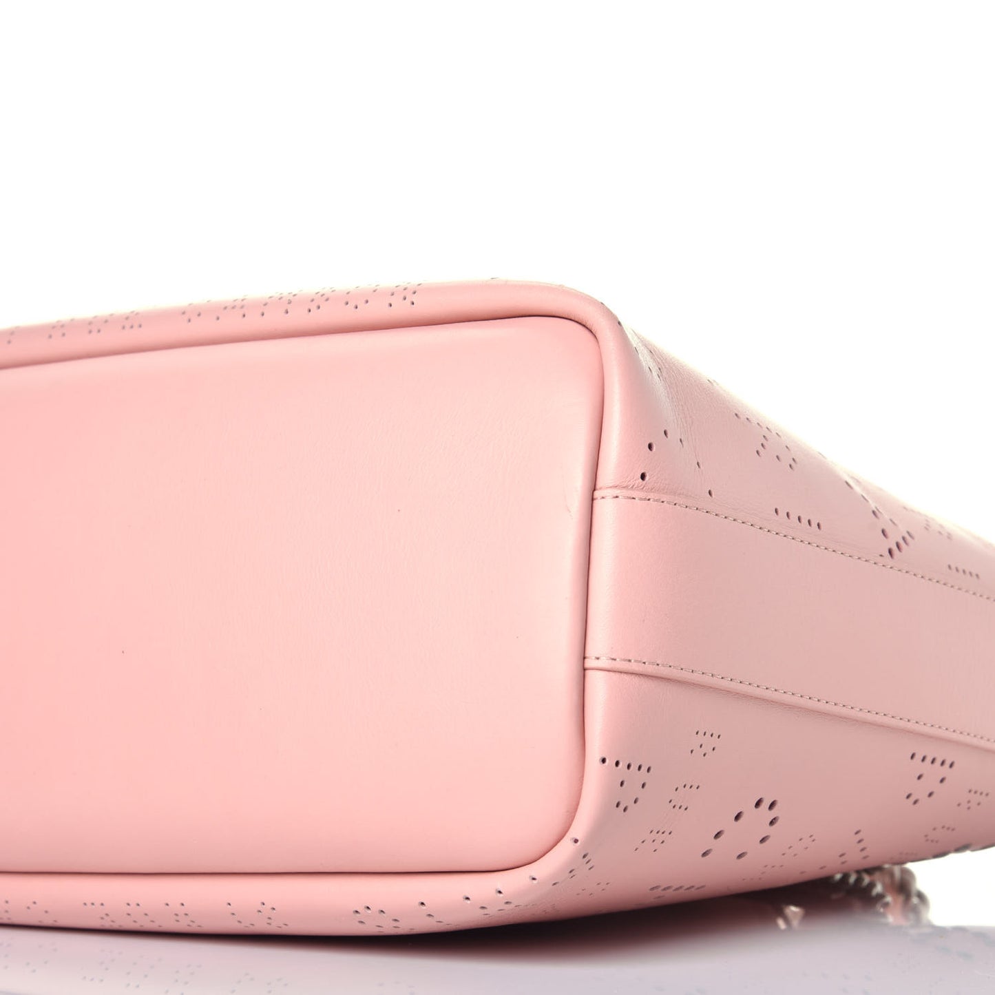 Calfskin Tweed Small Logo Eyelets Shopping Tote Pink