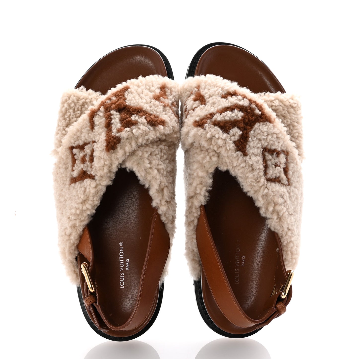 Shearling Paseo Flat Comfort Sandal 40 Nude