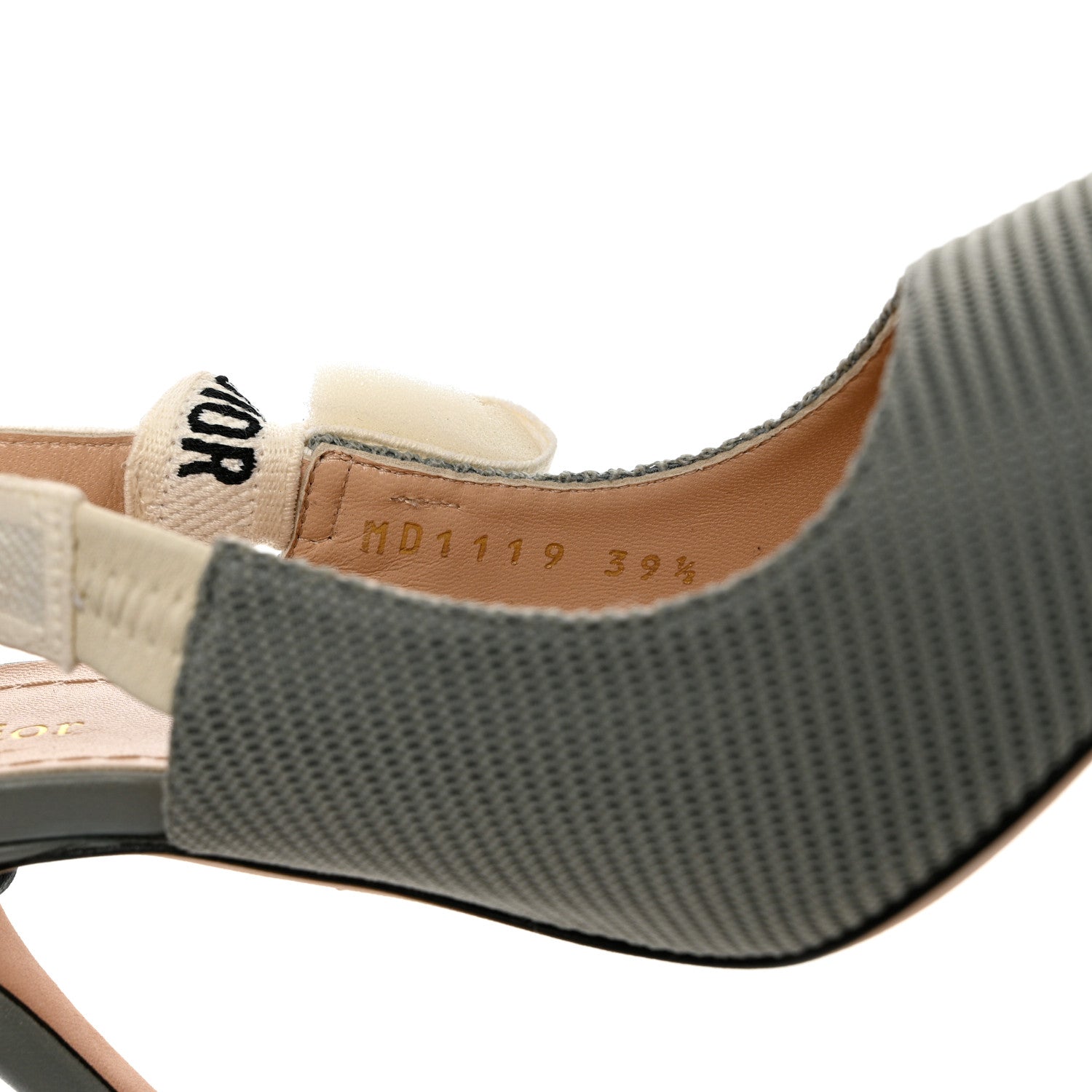 Christian Dior Technical Canvas Ribbon J'Adior Slingback 100mm Pumps 39.5 Grey Stone 6 of 13