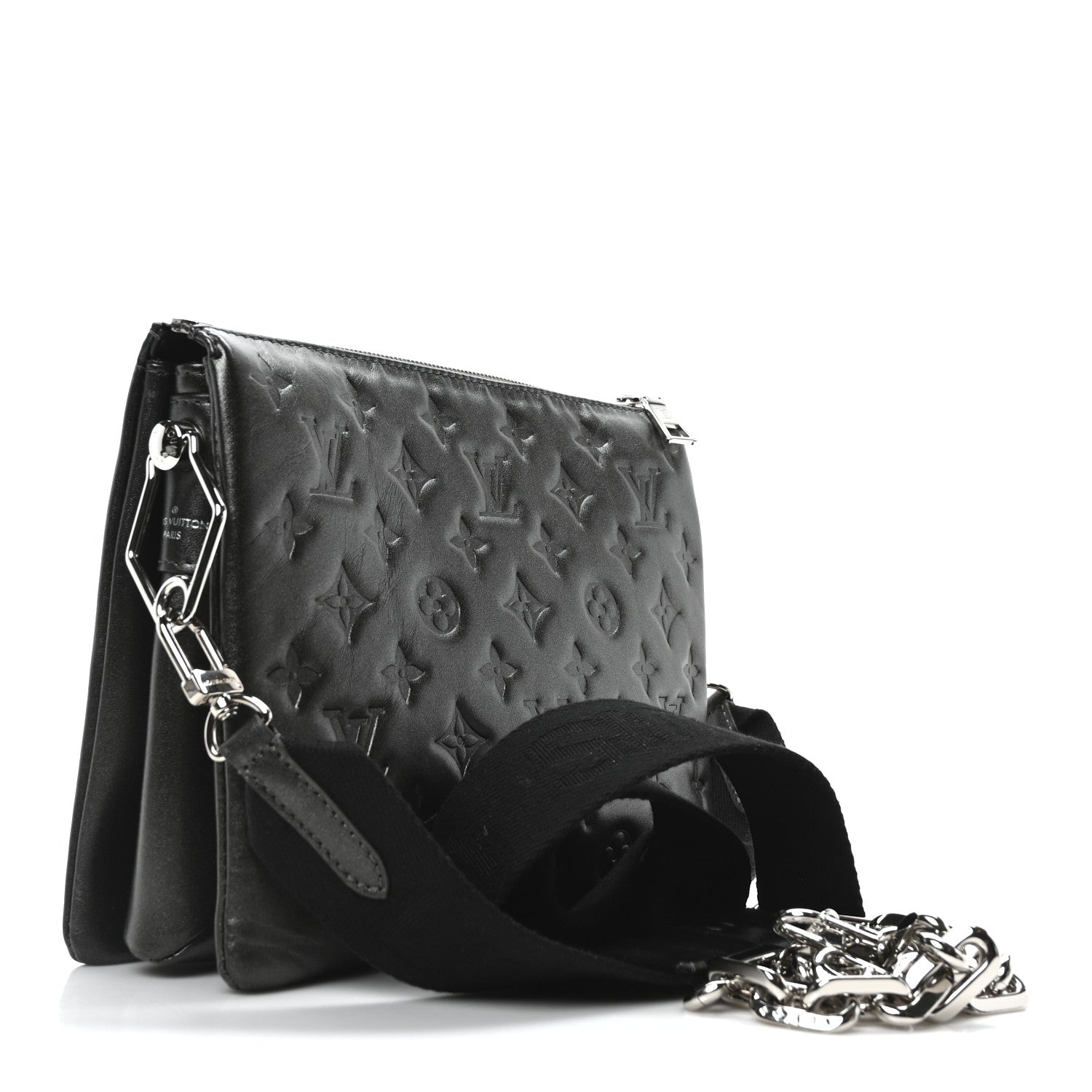 Louis Vuitton Lambskin Embossed Monogram Coussin PM Anthracite 3 of 9