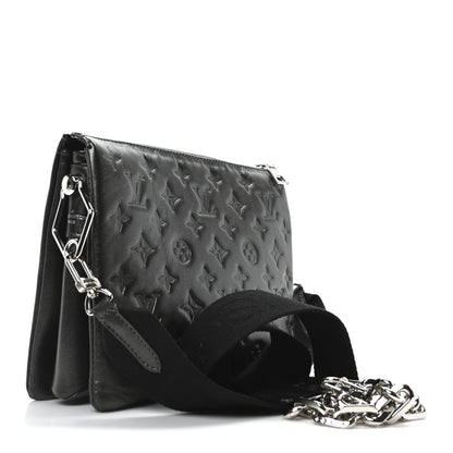 Louis Vuitton Lambskin Embossed Monogram Coussin PM Anthracite 3 of 9
