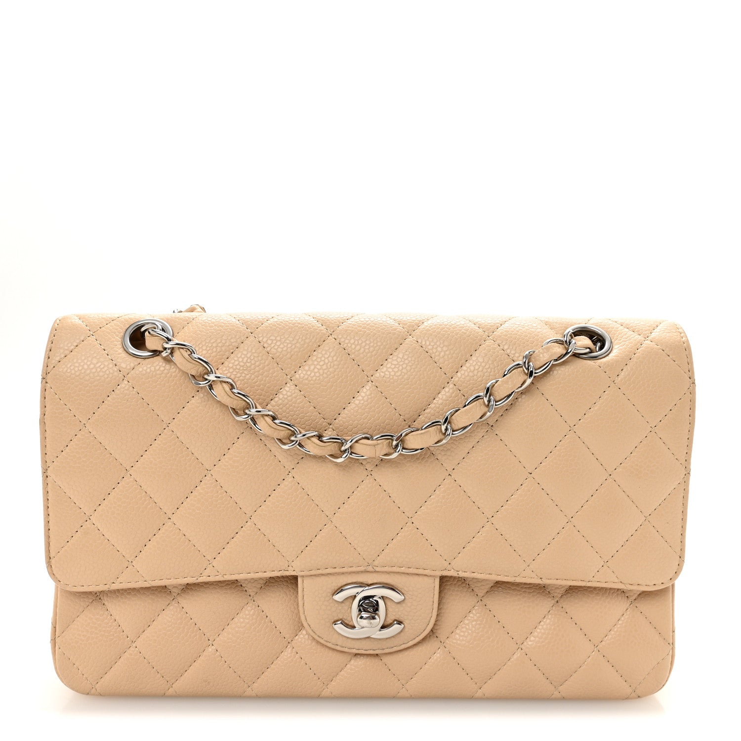 Chanel Caviar Quilted Medium Double Flap Beige Clair 1 of 10