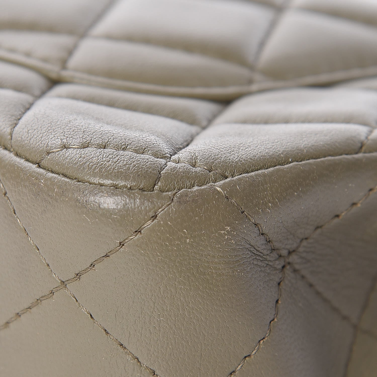Chanel Lambskin Quilted Mini Rectangular Flap Khaki 14 of 16